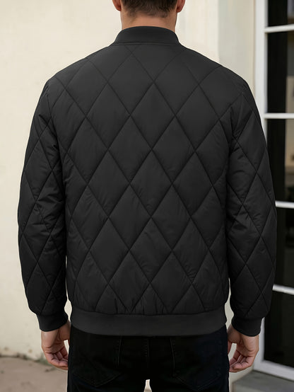Men's Casual Baseball Collar Jacket - Warm Windproof Fall Coat