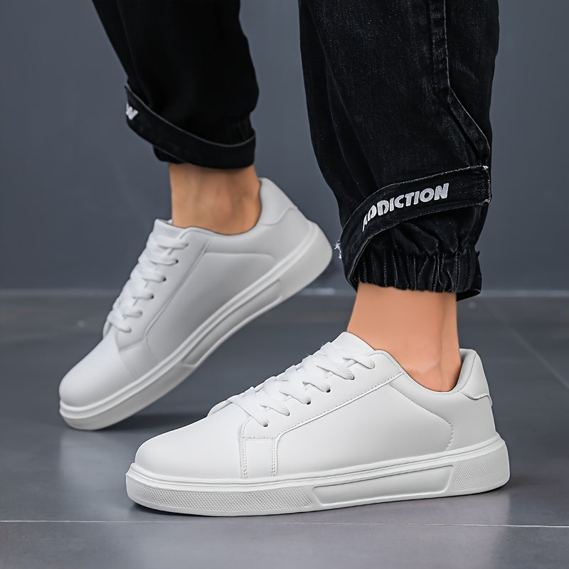 Men's Classic Black White Two-Tone Casual Flat Shoes