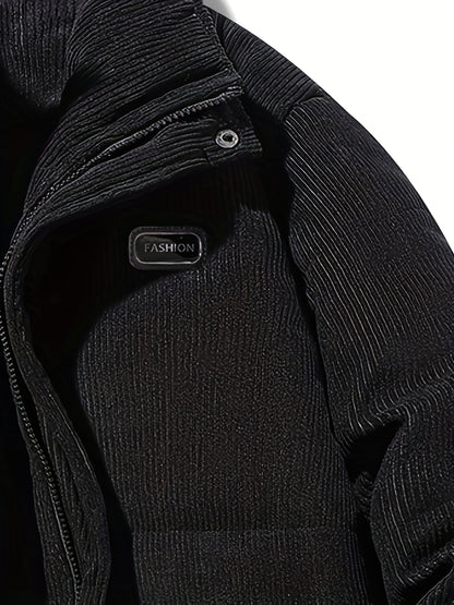 Men'S Heavyweight Winter Jacket - Thermal Insulated Cold Weather Coat with Full-Zip Closure, Front Zipper Pocket - Brown Outer Shell for Everyday & Formal Use - Non-Stretch Fabric Construction - Fall/Winter Outerwear, Winter