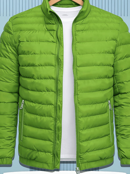 Men's Winter Softshell Jacket with Stand Collar and Zipper