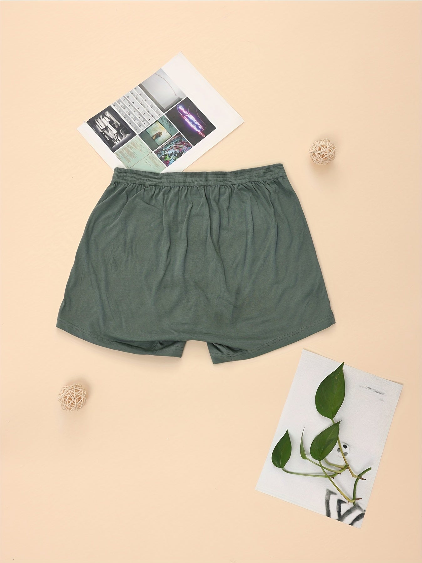 Men's High-Waisted Cotton Boxer Briefs with Button Closure