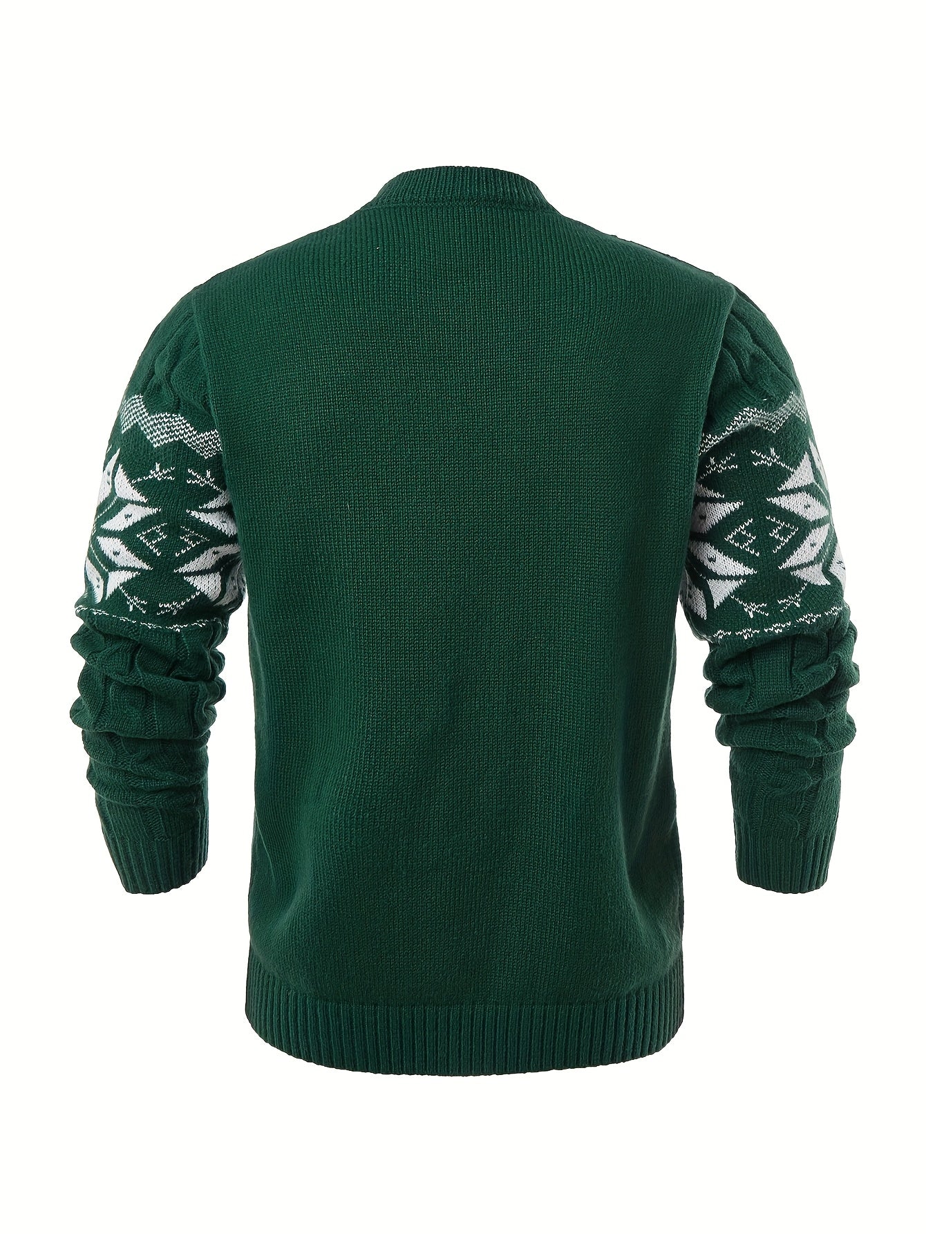 Men's Slim-Fit Cable Knit Sweater - Winter Warm Pullover with Geometric Corduroy Clasp (Adjustable Rope), Round Neck Long Sleeve Casual Sweating for Fall/Winter Layering - Hand Washable Knitwear for Smart-Casual Outfits (Not