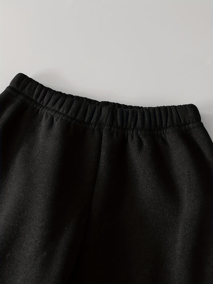 Boys' Autumn/Winter New Jacket with Striped Print, Letter Patch, Zipper Hooded Thickened Warm Coat and Casual Comfortable Everyday Versatile Sweatpants 2pcs Set, Perfect for Outdoor