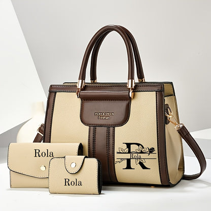 Vintage Red 3-Piece Mother-Daughter Bag Set with Custom Name