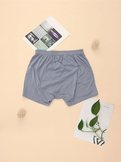 Men's High-Waist Cotton Boxer Briefs with Button Detail