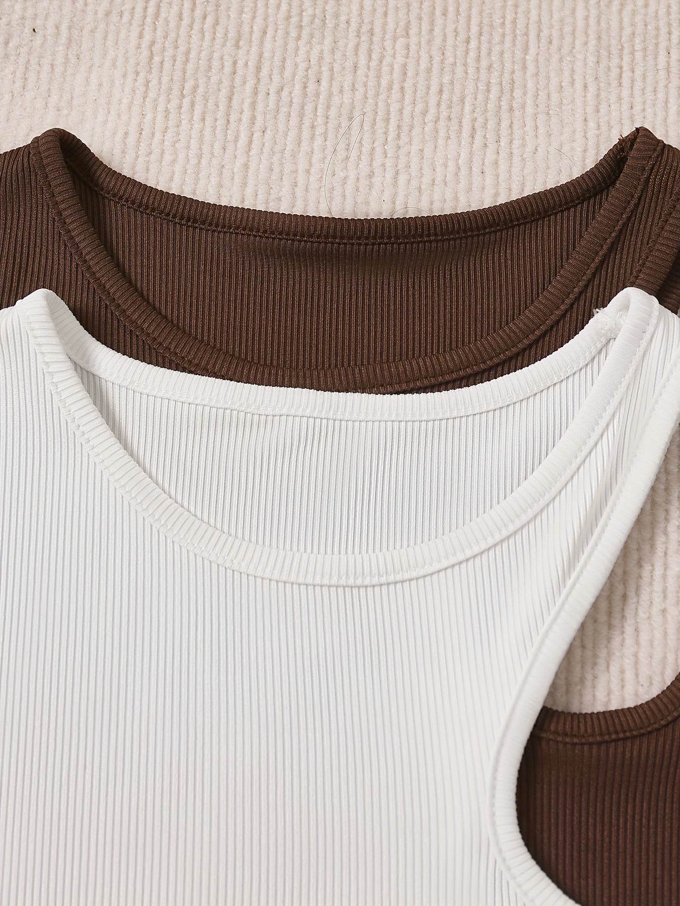 2 Packs Solid Crew Neck Tank Top, Elegant Sleeveless Asymmetrical Tank Top For Every Day, Women's Clothing