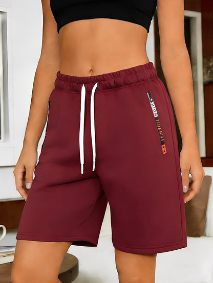 Women's Casual Sporty Shorts with Elastic Drawstring Waistband