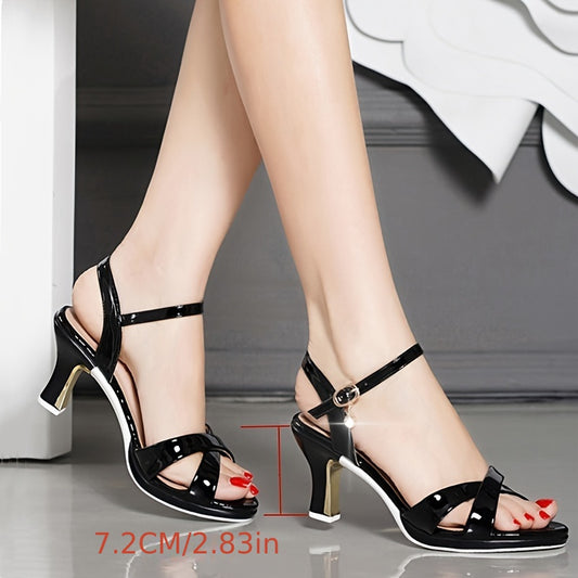 Elegant Women's Summer Sandals - Beige High Heel with Crystal Embellishments, Open Toe Design, Faux Cover Straps  Rubber Sole, Perfect for Stylish Outfits, Chic Party Sandals Feminine Footwear Synthetic Cover Sandals, High H