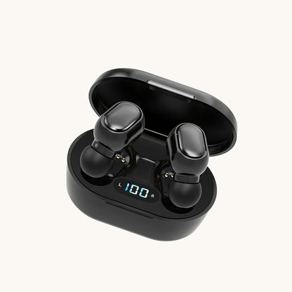 Button-controlled wireless in-ear headphones with LED power display, long battery life and low latency, suitable for daily use, commuting, sports, etc., compatible with multiple devices, first choice for personal use or gift