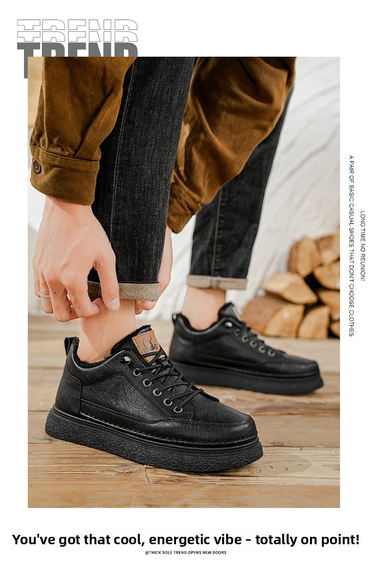 Men'S Winter Hiking Shoes - Cold Weather Traction Outdoors, Lace-Up Ankle Support, Cushioned EVA Insole - Synthetic Faux Upper - All-Terrain Traction for Snow, Ice, Mud - Low-Top Design - Black/Brown - Ideal for Hiking, Urban