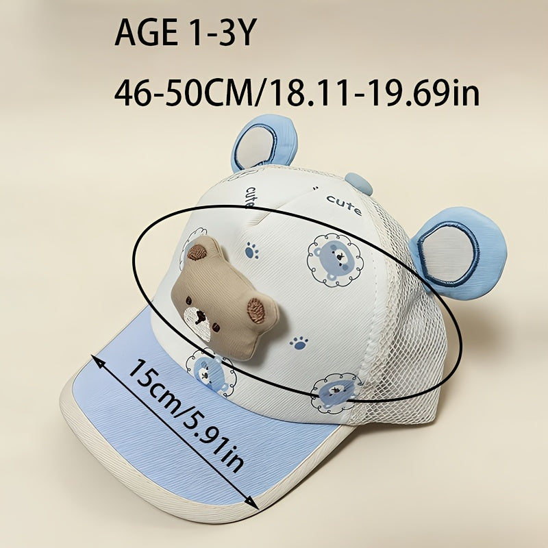 Baby Baseball Cap with Bear Pattern for Spring & Summer
