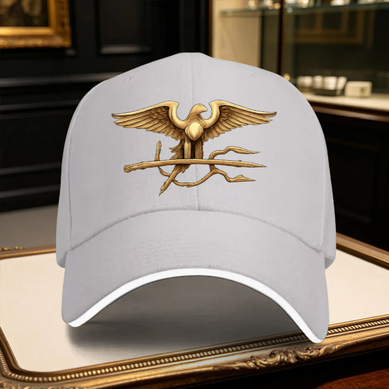 Adjustable Eagle Trident Print Sports Cap for Men – Lightweight Polyes
