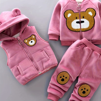 Three-Piece Autumn and Winter Children'S Clothing Baby Girls Set, for Outdoor