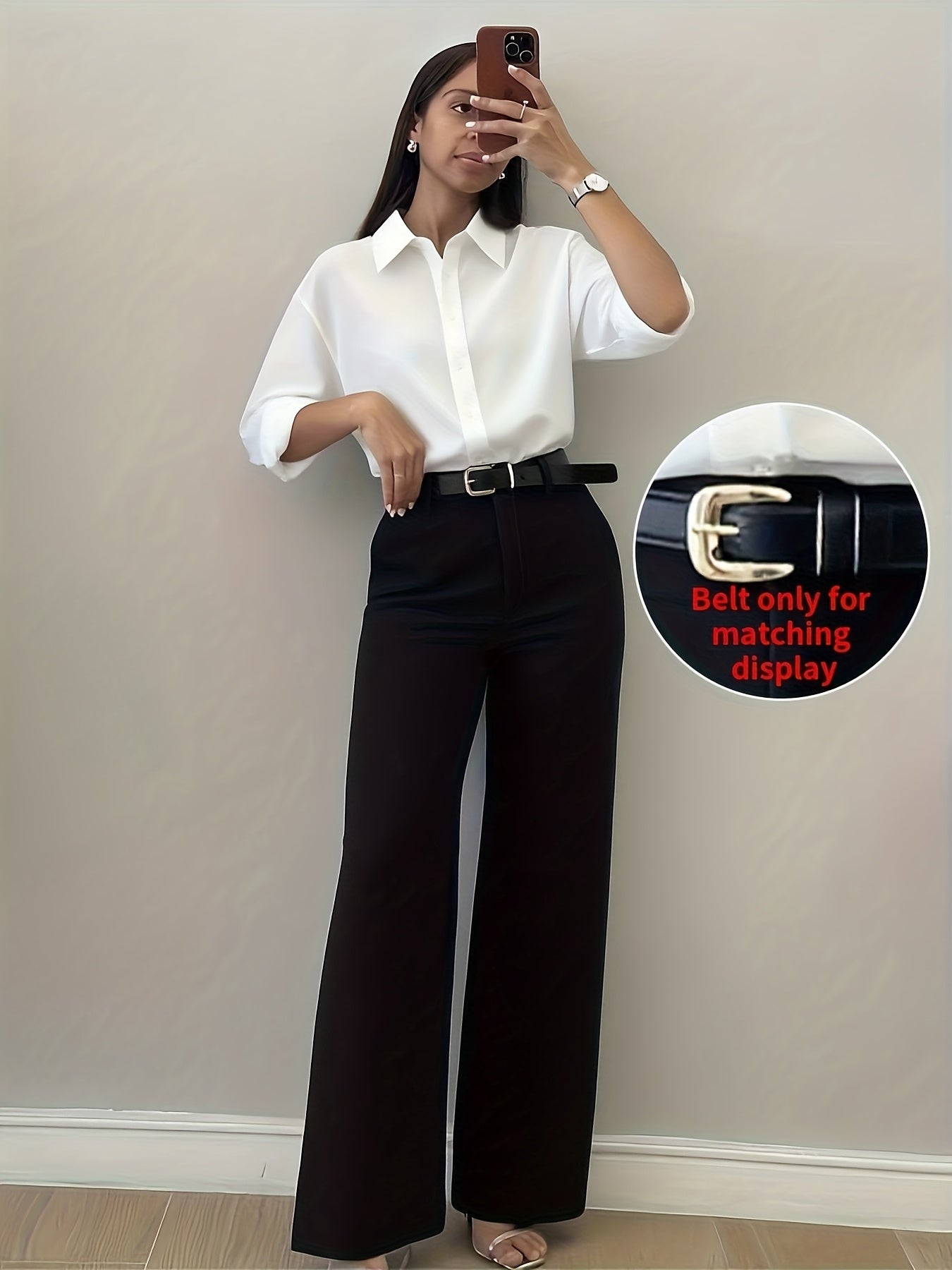 Chic Flare Leg Pants for Women | Elegant Simple Design, Suitable for Commuting, Office, and Everyday Wear, All-Season, Solid Color Not Included