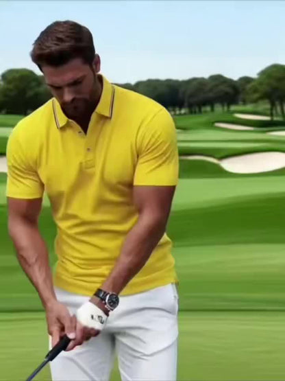 3pcs Men's Fashion Business Short-Sleeve Shirts, Collar Design, Simple and Elegant, Enhances Silhouette and Leg Length, Lightweight and Comfortable Knitted Polyester Fabric, Breathable and Skin-Friendly, Packaged in Bags (No - ayq