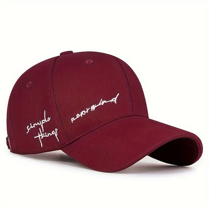 Trendy 4-Season Duckbill Baseball Cap With Embroidery, Adjustable Sun Protection For Women