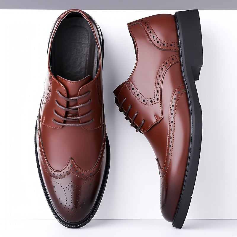 Men's Business Casual Oxford Shoes with Breathable PU Upper
