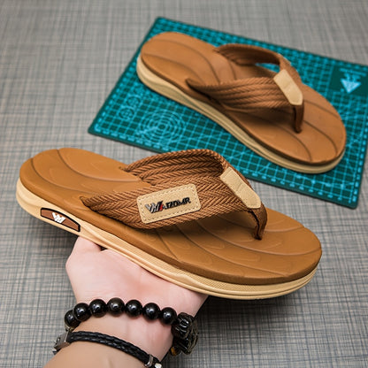 Men's Casual Flip Flops with Non-Slip Rubber Sole, All-Season