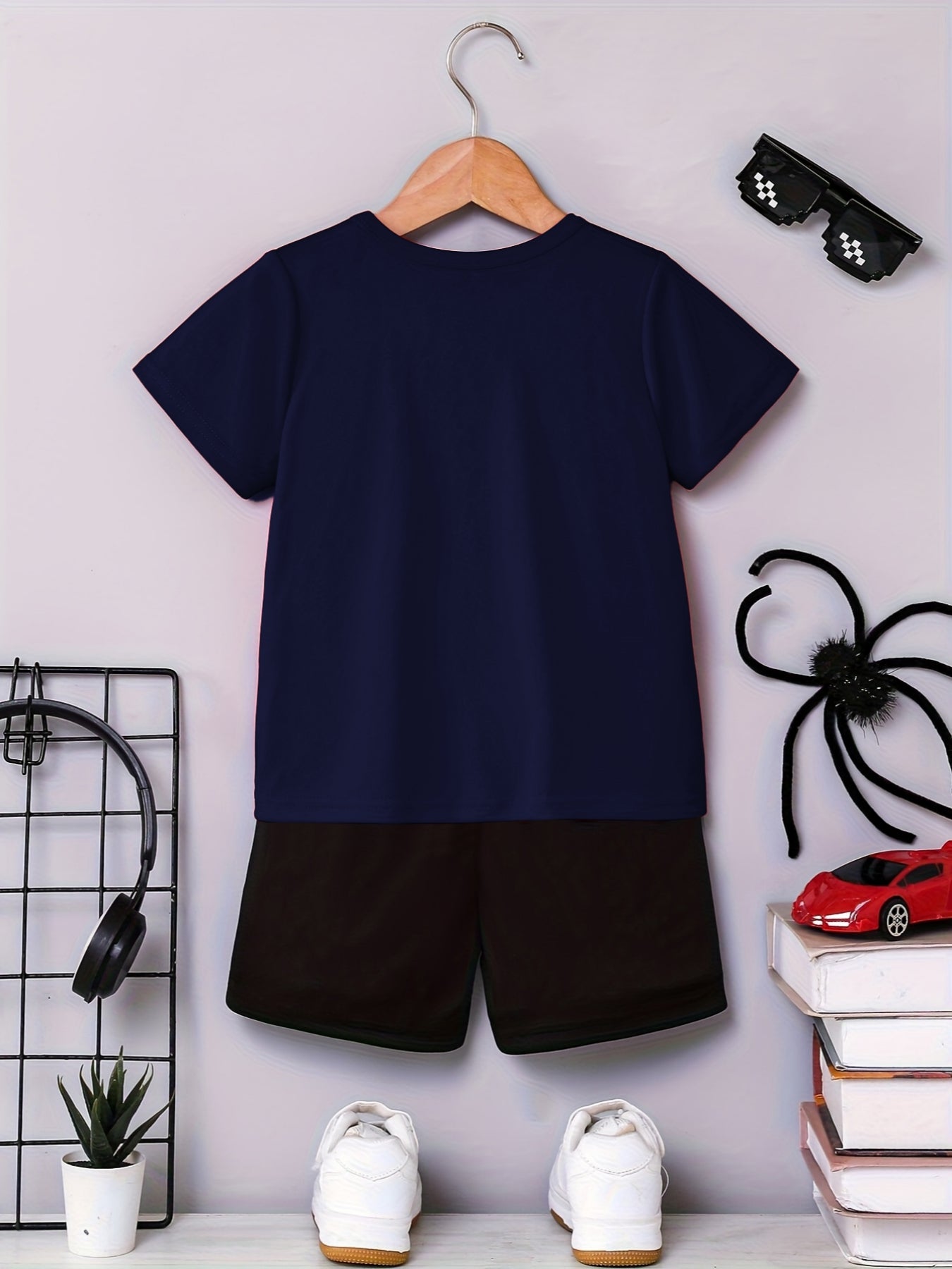 Summer Quick-Dry Shorts & Tee Set for Baby Boys, Jungle Print