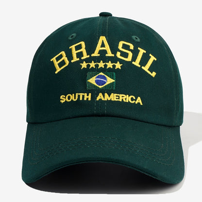 Unisex Embroidered Brazil Baseball Cap Lightweight Adjustable