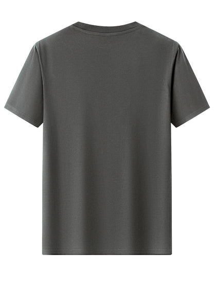 Men's Heavyweight 100% Cotton T-Shirt - Beige Crew Neck Tee, Breathable Summer Shirt for Everyday  Formal Wear, Soft Everyday Essential, Relaxed Fit, Stylish Lettering, Premium Quality, Short Sleeve Top, Casual Wardrobe