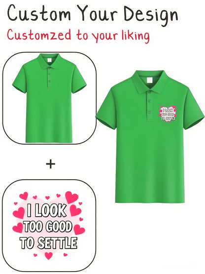 Men's Summer Polo Shirts Custom Logo Short Sleeve Casual Tees