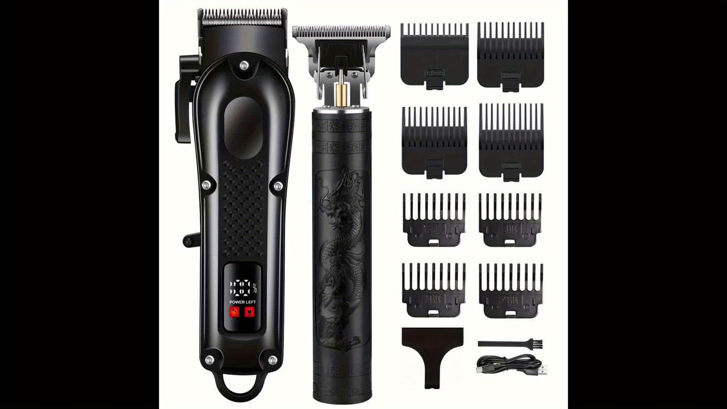 Տղամարդկանց 2-ը 1-ում էլեկտրական սափրիչ և մազ կտրիչ՝ USB լիցքավորմամբ, մորուքի կտրիչ, 8 սահմանափակող սանր, T-աձև շեղբ, ABS կորպուս, իդեալական է ամենօրյա խնամքի և նվերների համար