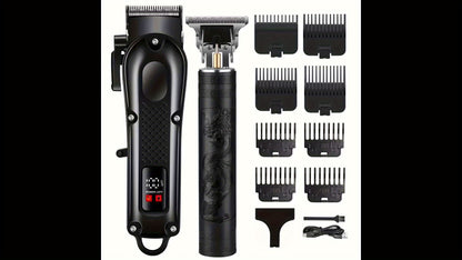 Տղամարդկանց 2-ը 1-ում էլեկտրական սափրիչ և մազ կտրիչ՝ USB լիցքավորմամբ, մորուքի կտրիչ, 8 սահմանափակող սանր, T-աձև շեղբ, ABS կորպուս, իդեալական է ամենօրյա խնամքի և նվերների համար