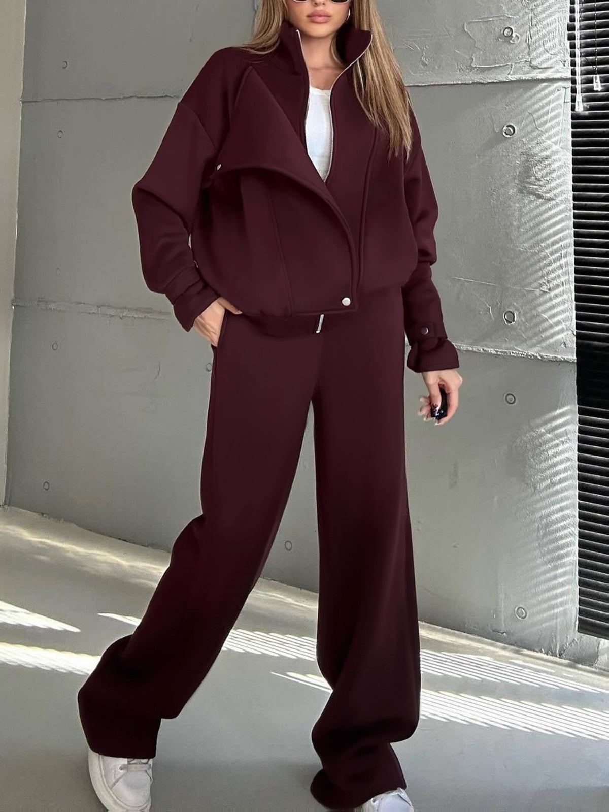 Women's Fall/Winter Suit with Vest & High-Waist Straight Pants