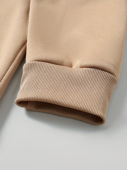 Men'S Minimalist Red & Christmas Tree Print Hooded Sweatshirt - Long Sleeve Casual Pullover with Piping, Regular Fit Winter Warmth for Holiday Parties, Outdoor Activities & Casual Attire, Christmas Sweatshirt, Seasonal Fashio