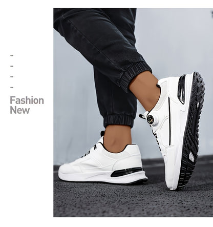 [sneakers] Men'S Large Size Running Shoes | Casual Sports Footwear, Cross-Training, Low-Top, Faux, Lace-Up, All-Season, Solid Color - ayq