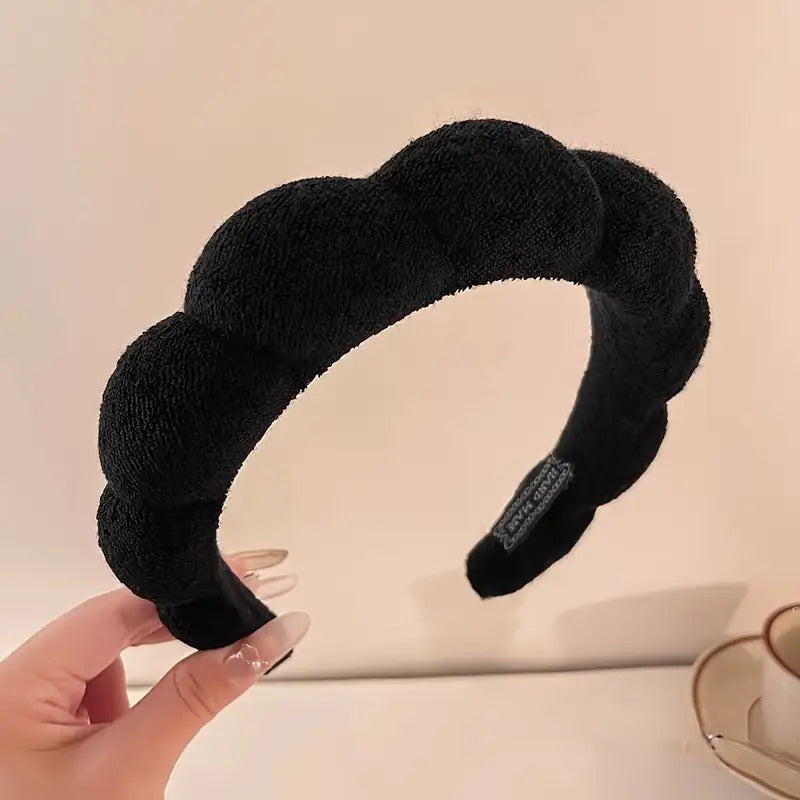 Wide-Brimmed Anti-Slip Cotton Headband for Autumn Winter