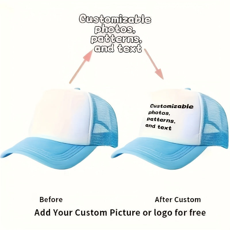 Custom Logo Breathable Mesh Trucker Hat – Adjustable Casual Cap