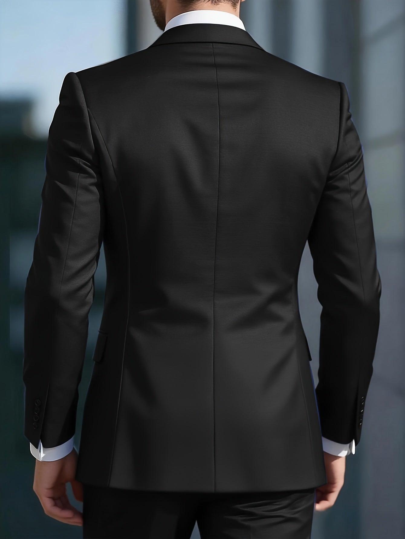 Men's Skinny Fit 2-Piece Suit Set with Blazer & Trousers