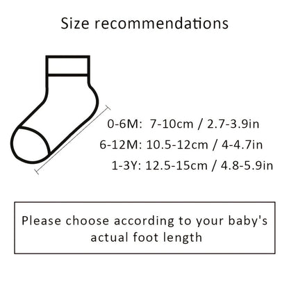 Baby Socks Cartoon Pattern & Solid Color Socks Newborn Toddler Boys Girls Baby Socks Kids Socks 5pairs/set
