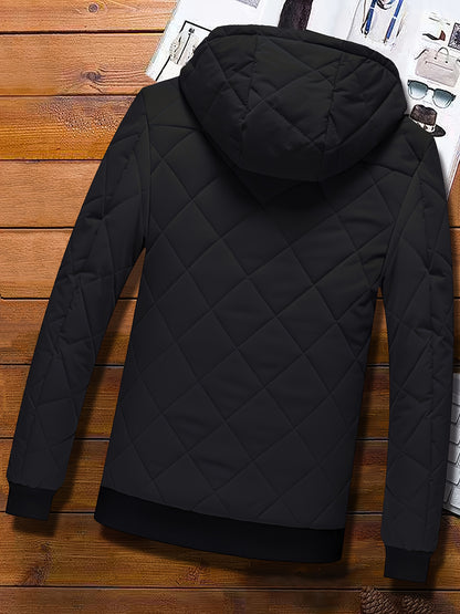 Men's Hooded Fleece-Lined Winter Jacket Casual Coat