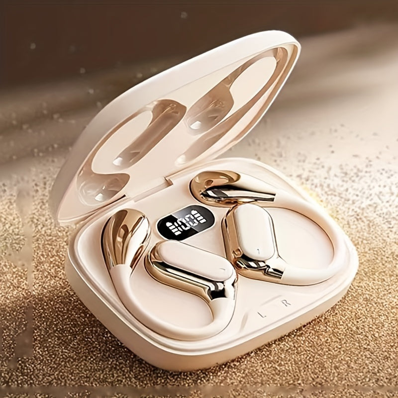 SENBOWE Wireless Earbuds with Digital Display Charging Case - Touch Control, Condenser Mic, Non-Waterproof, Open-Back Design, USB Charging, Type-C, for Gaming & Cellphones, Adult - Plastic Material