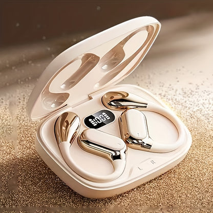 SENBOWE Wireless Earbuds with Digital Display Charging Case - Touch Control, Condenser Mic, Non-Waterproof, Open-Back Design, USB Charging, Type-C, for Gaming & Cellphones, Adult - Plastic Material