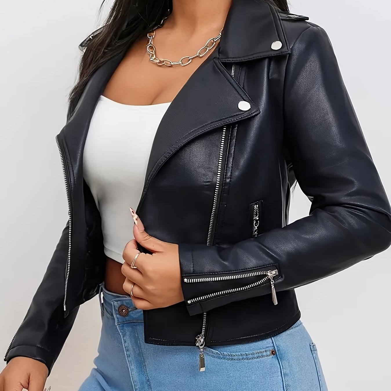 Polyester Sports Square Neck Short Length Long Sleeve Zipper Placket H Fit Conventional Jacket for Spring/Fall