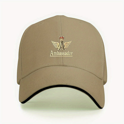 Unisex Lightweight Adjustable Trucker Hat with Golden Winged Emblem