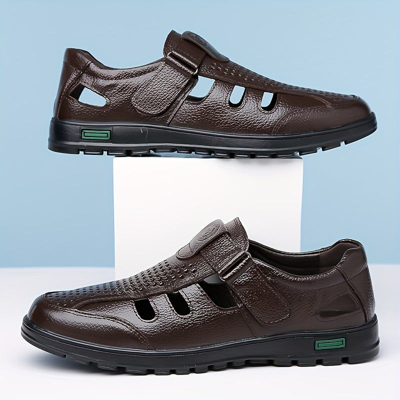 Men's Breathable Casual Leather Outdoor Shoes for Summer