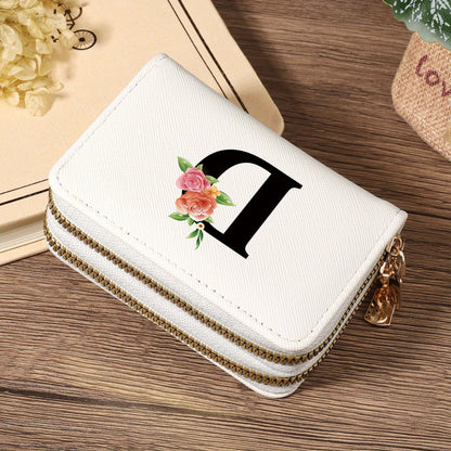 Women's Lightweight Wallet - Compact Zipper Purse with Multiple Card Slots & Coin Pocket, Elegant Monogram Initials, Secure Closure for Everyday, Travel, Gift - Women's Credit Card Organizer, Everyday Carry Purse, Stylish Ini