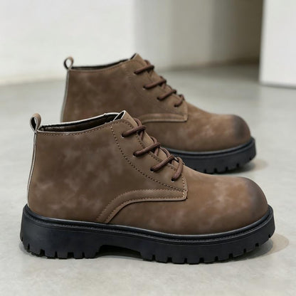 Men's Plus Size Retro Derby Casual Thick Sole Boots