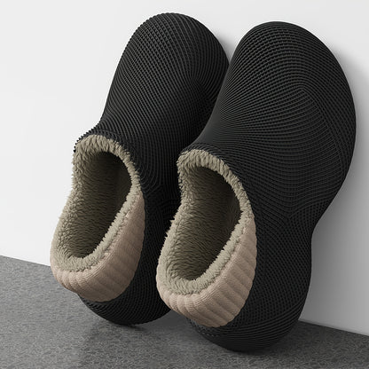 Men's Casual Slip-On EVA Slippers with Fleece Lining for Fall Winter