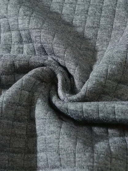 Men's Casual Bomber Jacket with Stand Collar - Polyester and Elastane Blend, Knit Fabric with Slight Stretch, Solid Color, Zipper Detail, Long Sleeve, Regular Fit