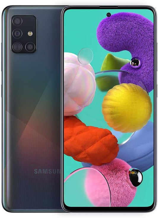 Samsung Galaxy A51 A515F 128GB DUOS GSM Unlocked Phone W/Quad Camera 48 MP + 12 MP + 5 MP + 5 MP (International Variant/Us Compatible LTE) - Prism Crush Black