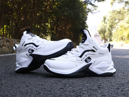 Men's high-top casual sports shoes fashion outdoor walking shoes for road running; lace-up wear-resistant versatile - ayq