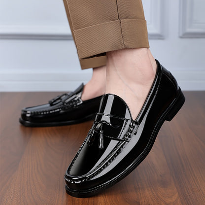 Men's Casual Slip-On Loafers Black Soft Sole Business Shoes