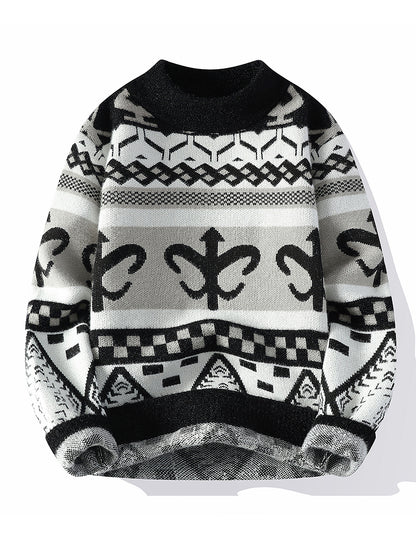 Աշնանային և ձմեռային կլոր օձիքով սվիտեր, տաք, տրիկոտաժե, առօրյա, նորաձև, բազմակողմանի վերնաշապիկ