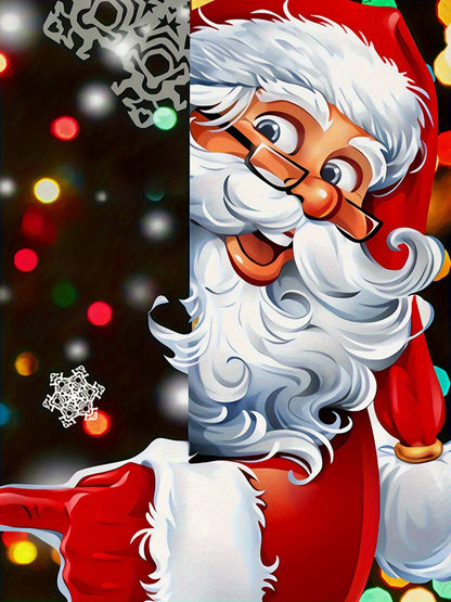 Plus Size Men's Funny Christmas Hoodie- Festive Santa Claus& Snowflake Print, Red& White Holiday Sweatshirt with Pockets, Casual Long Sleeve Pullover for Fall& Winter, Perfect Christmas Gift, Christmas Clothes, PLUS SIZE